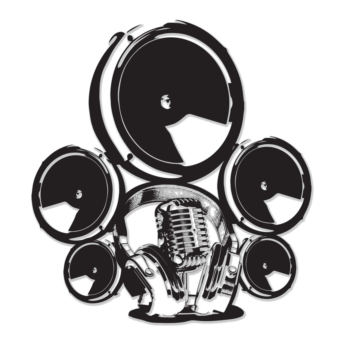 Music Speakers Wall Vinyl Sticker Radio Art Waterproof Etsy