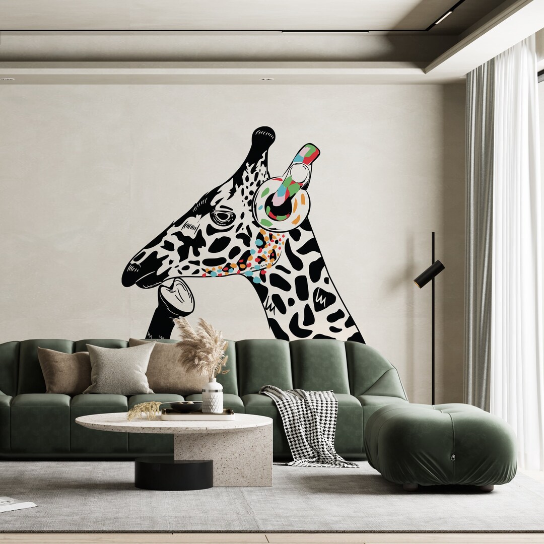 Giraffe Wall Sticker - Giraffes Head Decal - Etsy