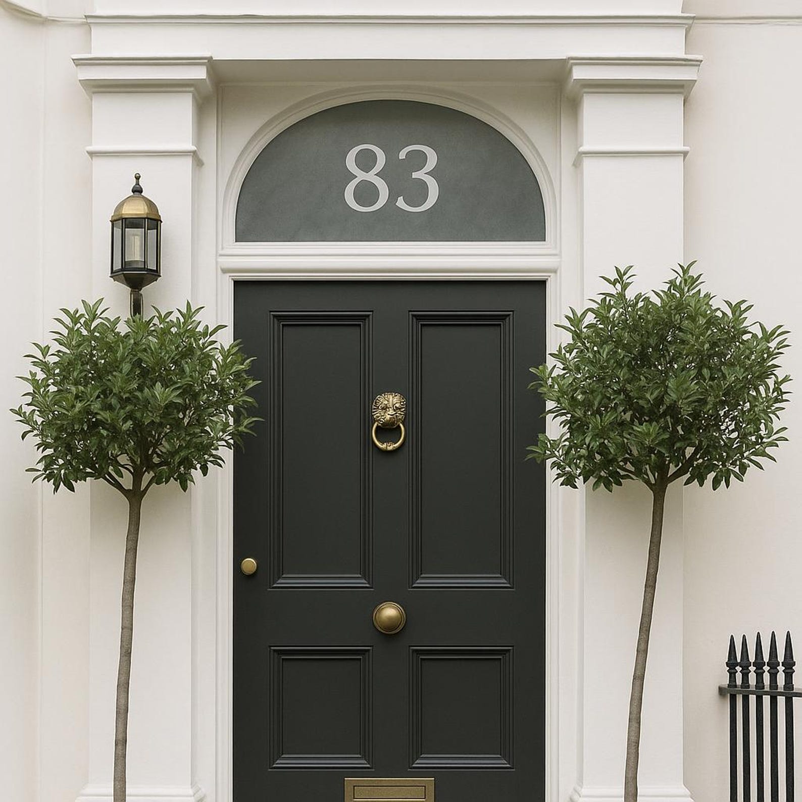 Frosted Fanlight Door Number Decal | Etched Glass House Number Sticker ...