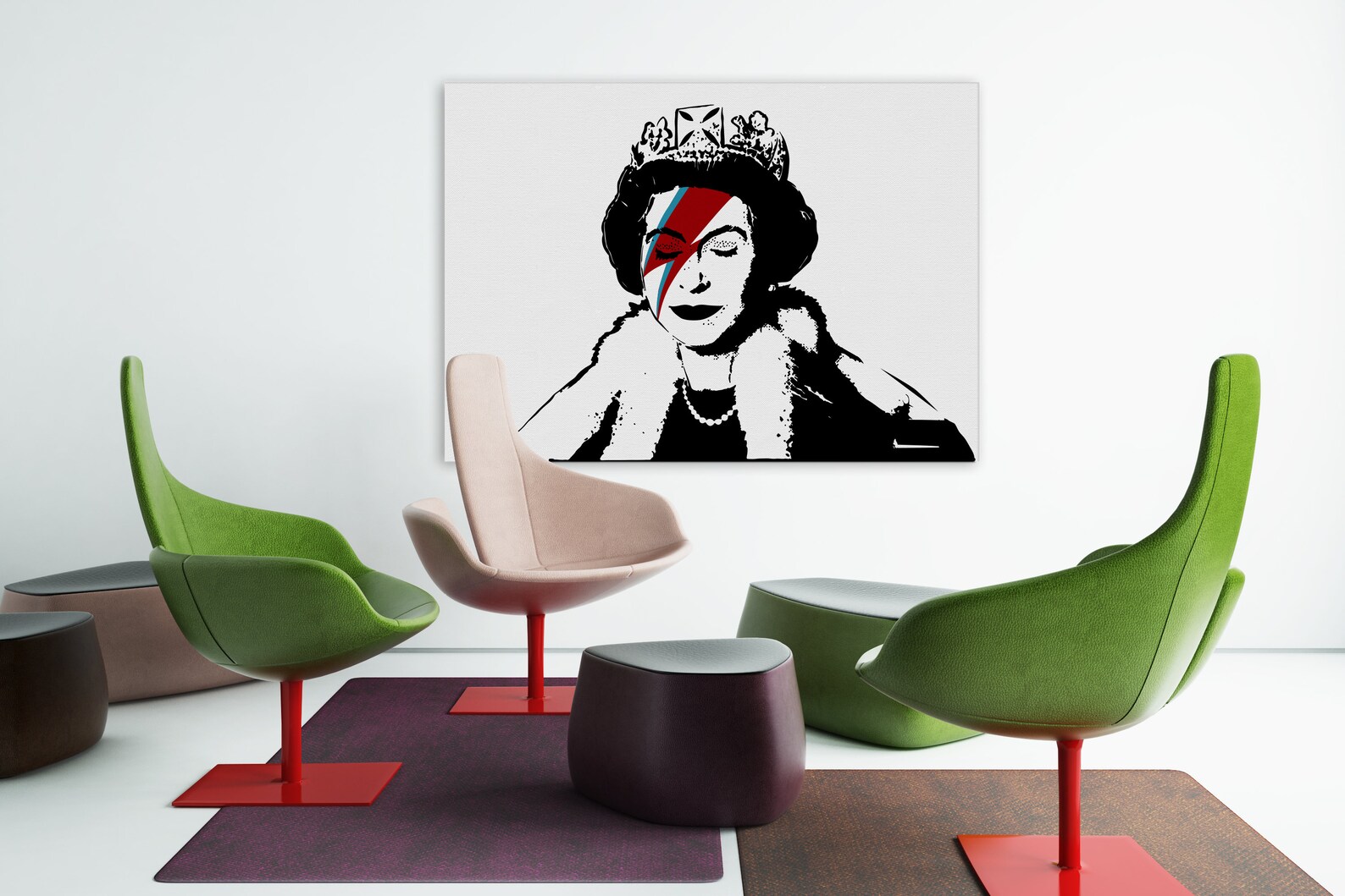 Banksy Queen Art Graffiti Canvas Elizabeth Framed Street | Etsy