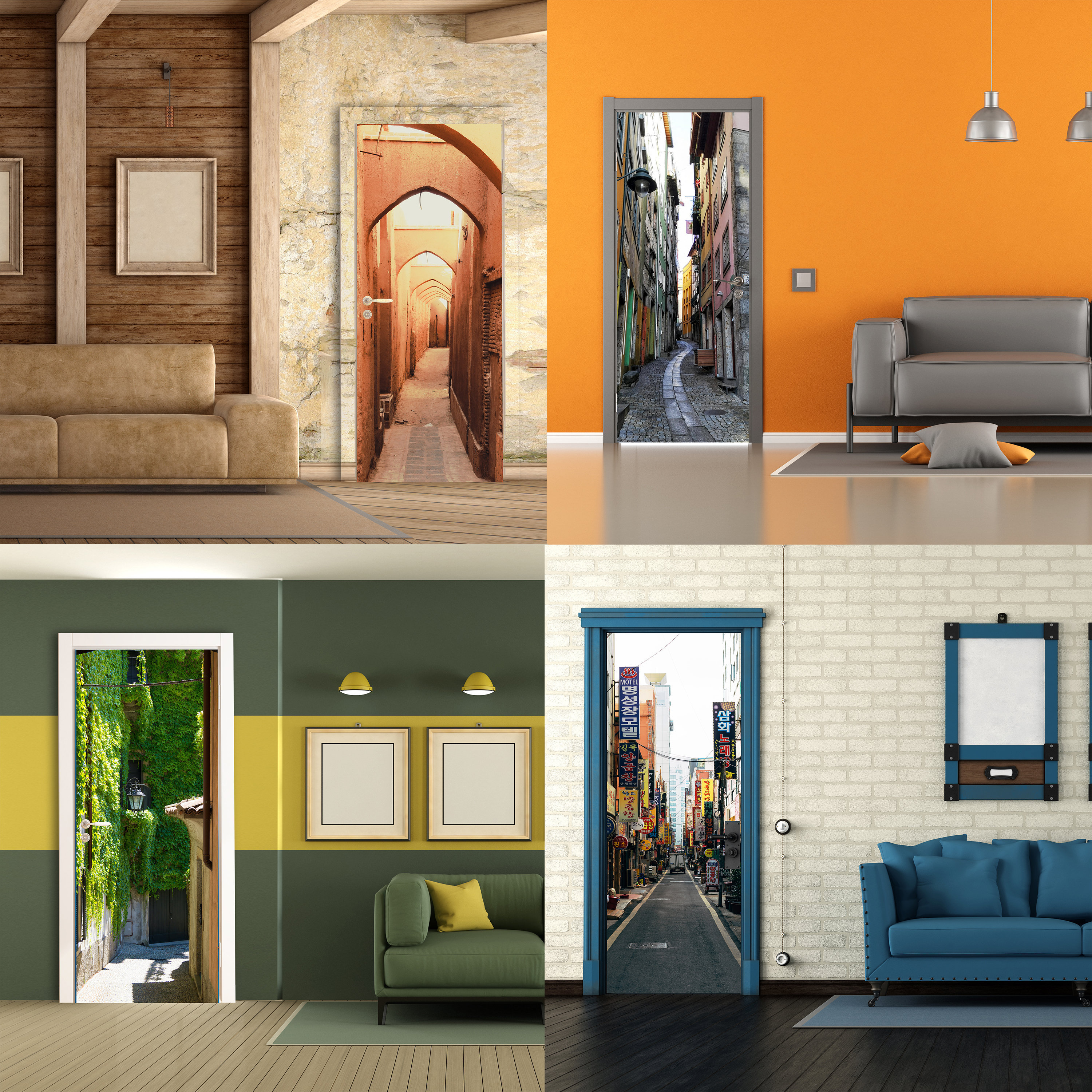 Adesivi Murali Porta Vino In Botte 95 X 215 Cm Adesivi Per Porte Per Porte Interne