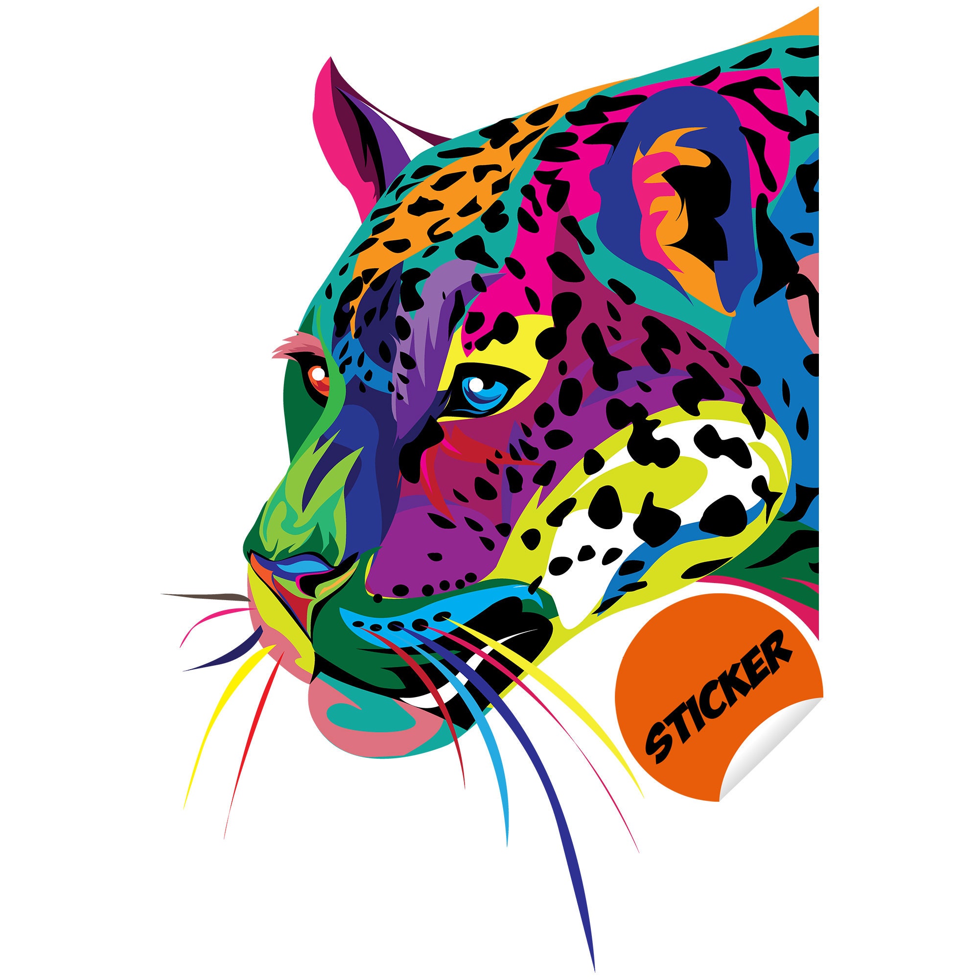 Wild Jaguar Wall Sticker - Cat Animal Art Vinyl Black Panther Decal ...