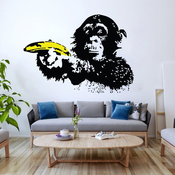 Banksy Monkey Wall Sticker Bansky Art Vinyl Decal Street Graffiti