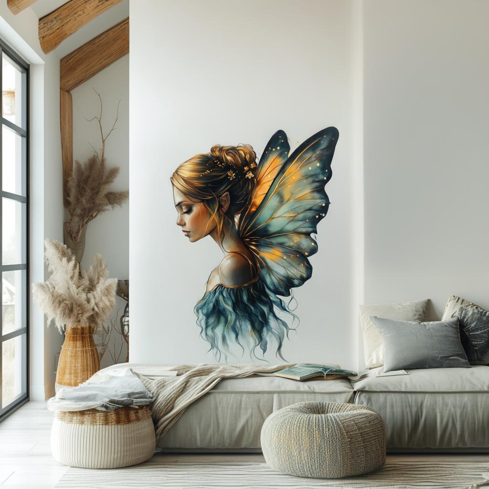 Enchanted Fairy Wall Decal | Elegant Butterfly Wings Sticker | Fantasy ...