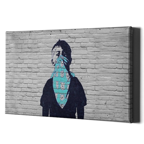 Banksy Street Artist Man Hanging from Window Print A4 A3 A2 A1