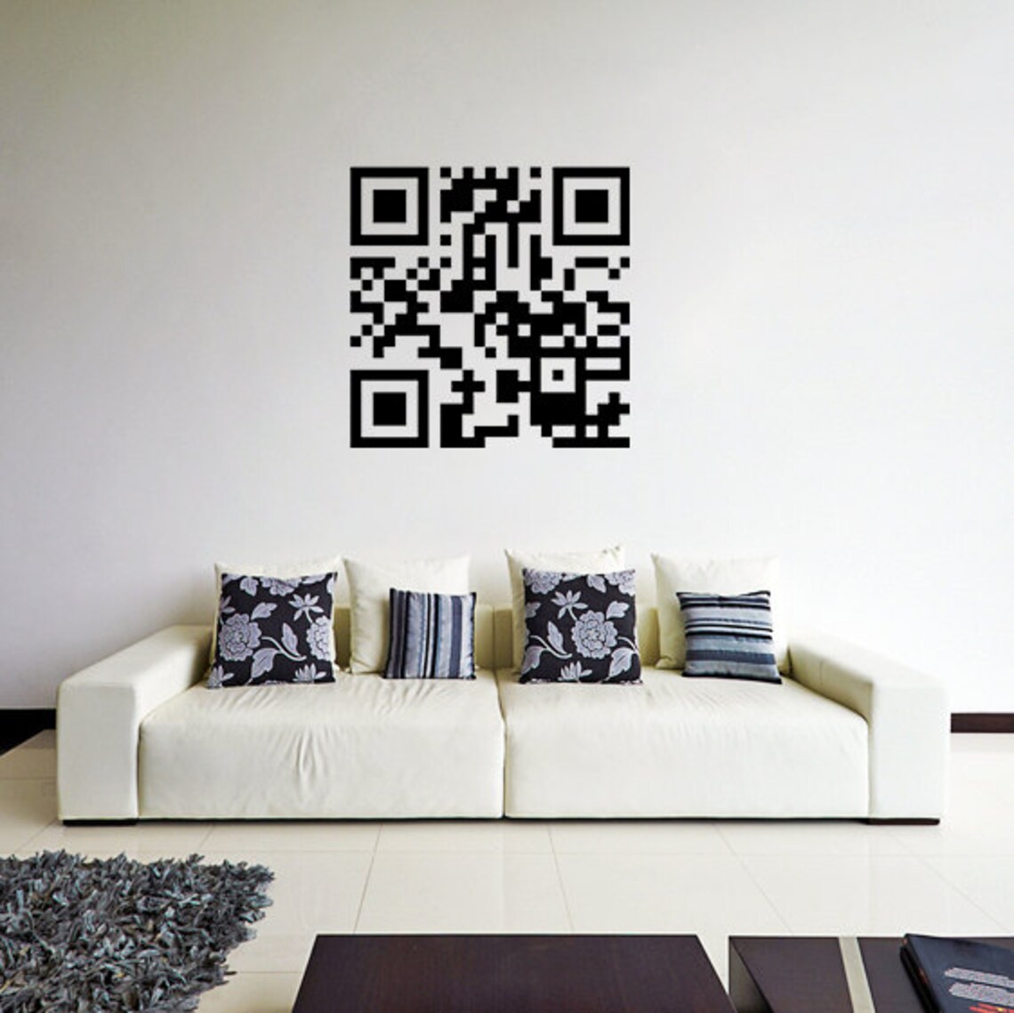 Custom Qr Code Sticker - Personalized Design Scan Wall Business Vinyl ...