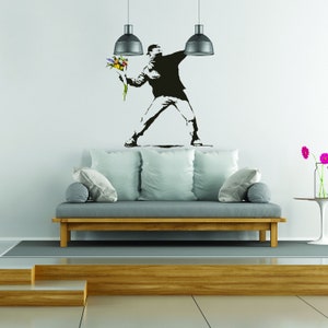 Banksy Flower Throw Wall Vinyl Sticker Lanceur Art Gift Decal Banksy Flower Decal Banksy Flower Decal Banksy Sticker Thrower image 10