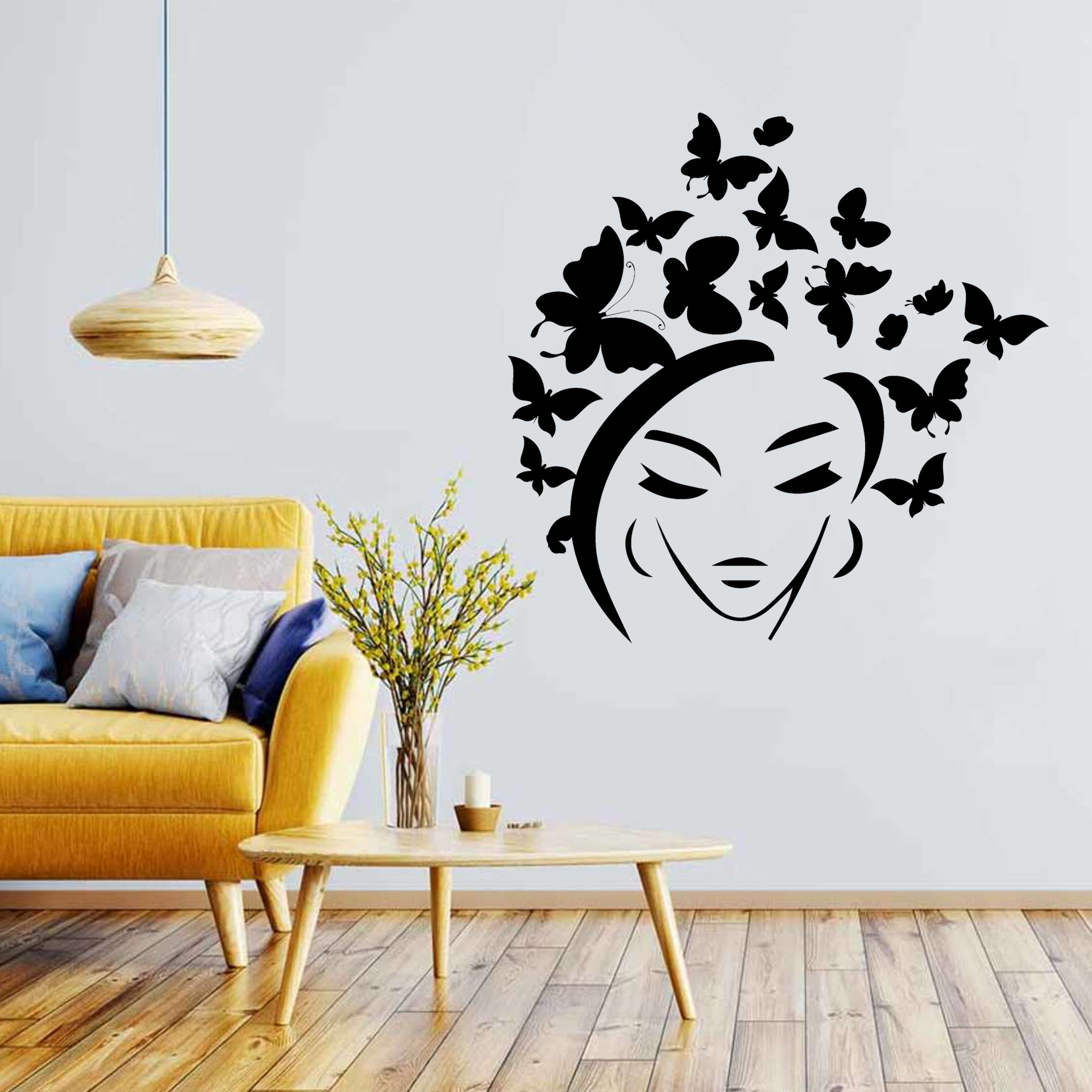 Adesivi da parete con ragazza verde, motivazionale, decorazione per casa con farfalla, adesivi per camera da letto, soggiorno, studio, sala danza