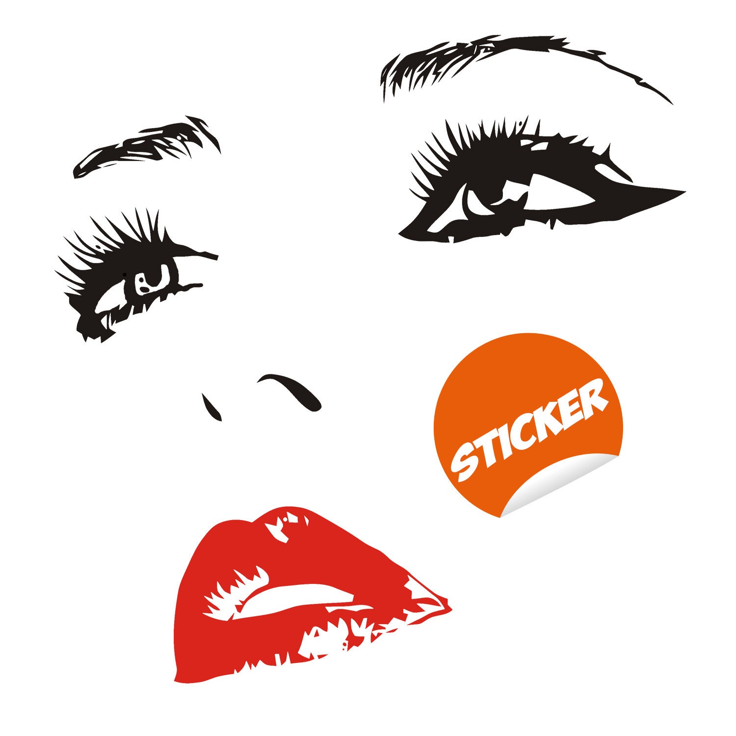 Make-Up Kosmetik Frau Mädchen Schönheitssalon Wandaufkleber Vinyl Aufkleber 56 * 56 Cm