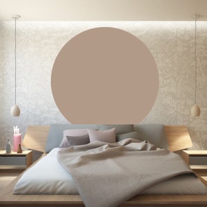 Sticker Mural Cercle Boho Autocollant Moderne pour Tête de Lit en Arc de Chambre à Coucher Ronde Grand Décor de Chambre en Forme de Point en Vinyle Style Scandinave de Couleur Claire image 6