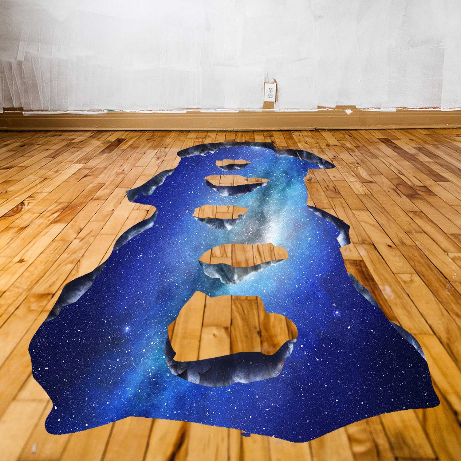 3d Space Bridge Floor Vinyl Decal - Bathroom Living Room