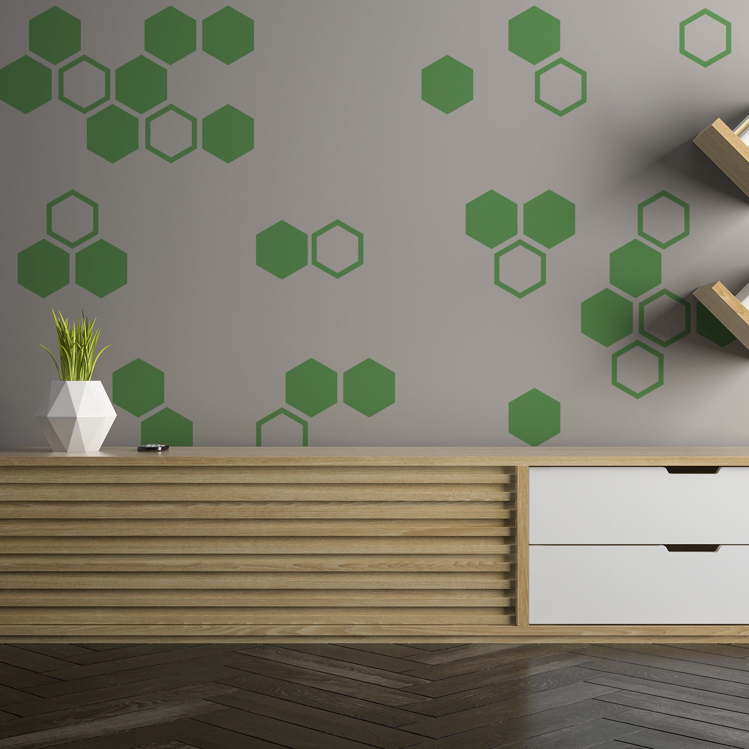 50x Honeycomb Wall Decals Decor - Geometric Hexagon Sticker for Bedroom ...