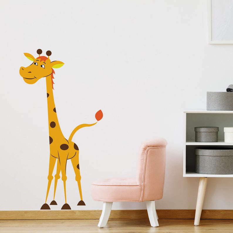 Nursery Giraffe Vinyl Wall Sticker Baby Art Cute Funny Gift Etsy