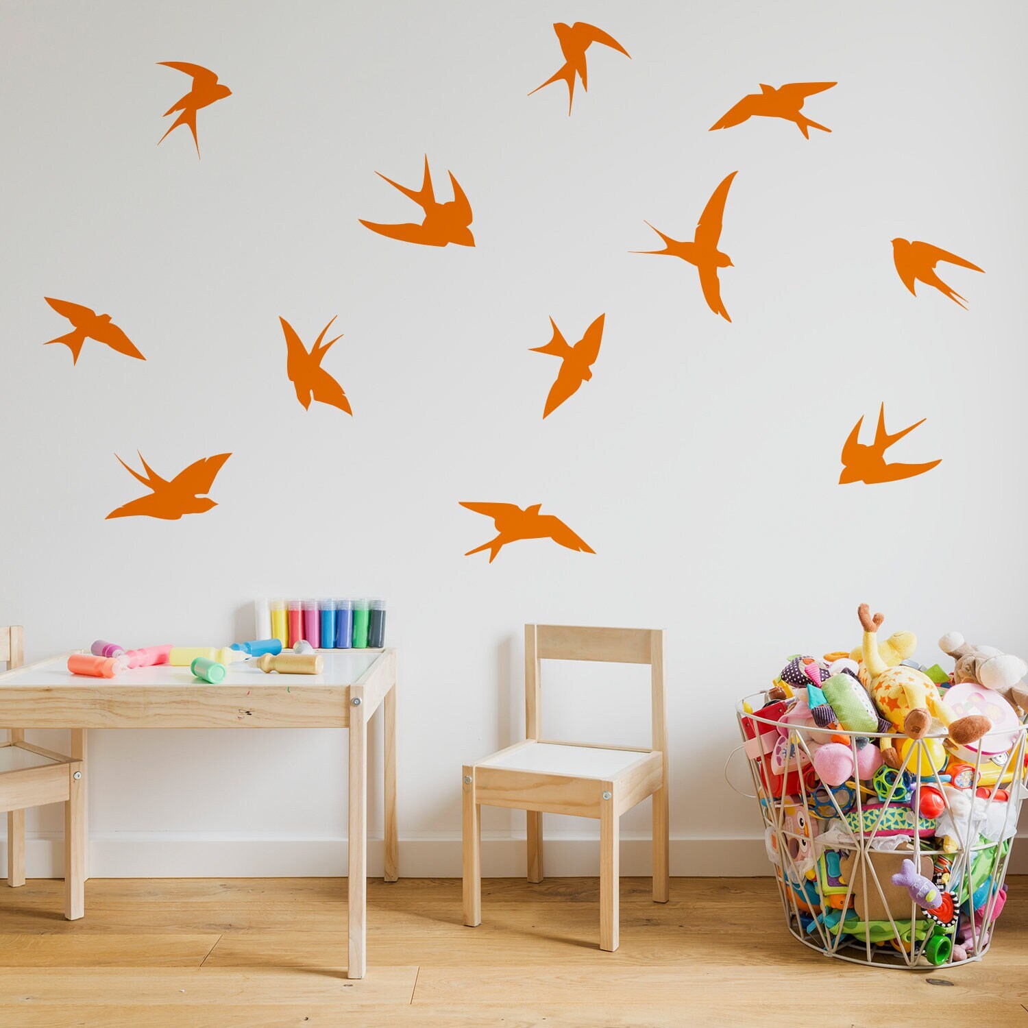 12x Flock of Birds Wall Sticker - Vinyl Flying Decal Art Decor - Peel ...