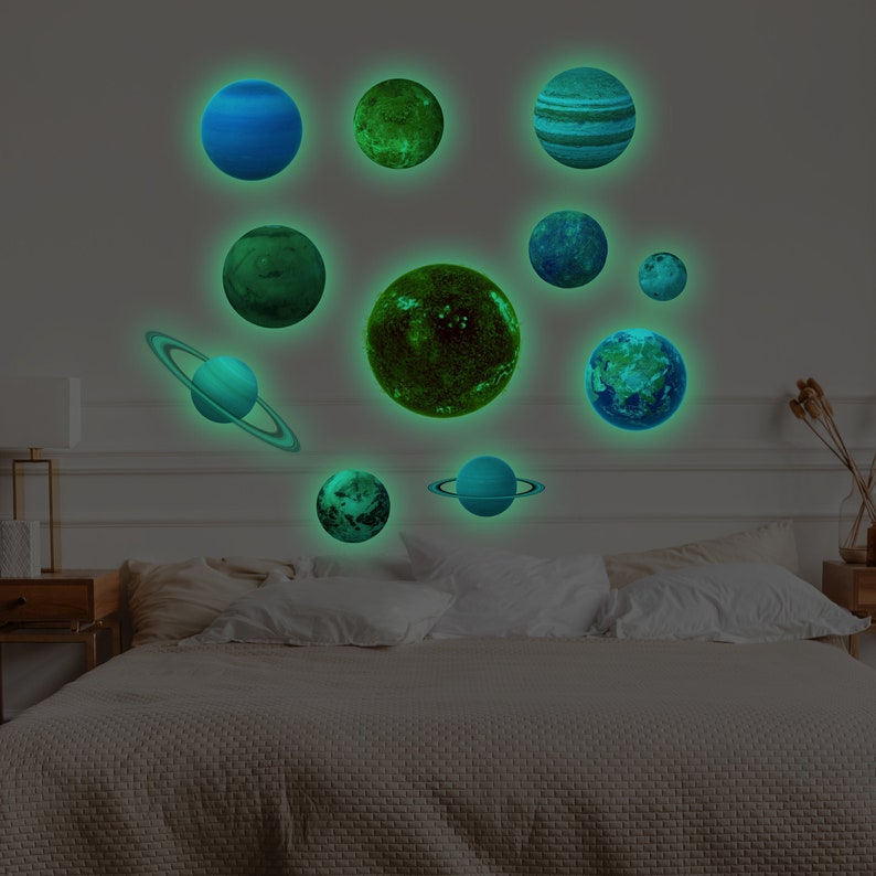 Glow in the Dark Wall Decals Solar System Glowing Etsy