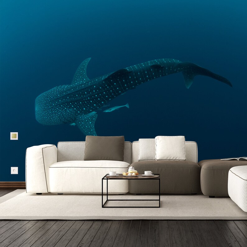 Underwater 3d Decor Wall Paper Removable Sticker Ocean Shark Wallpaper Art Decal Large Blue Water Photo Sea Boy Room Covering Mural