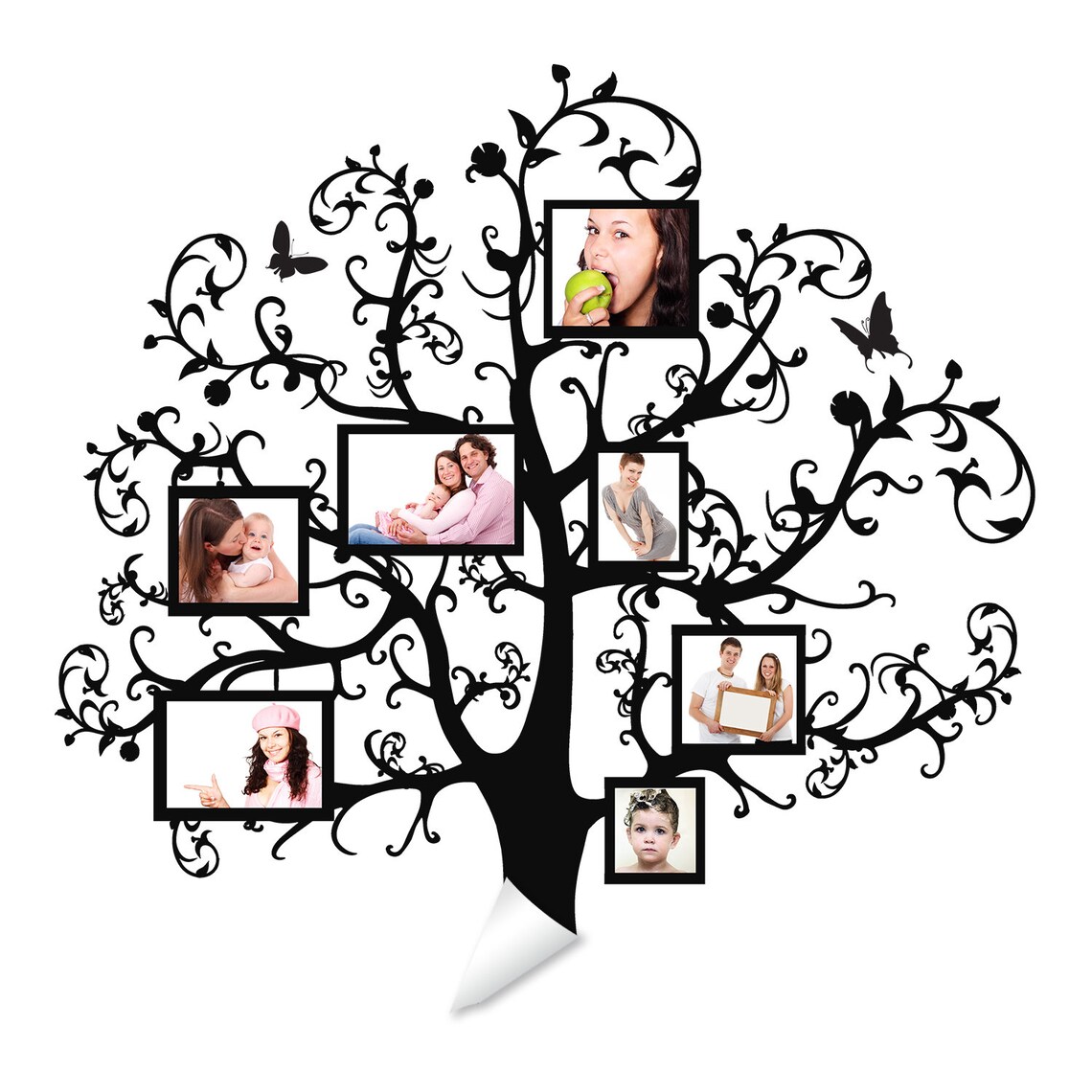 Family Tree Sticker Photo Frame Tree Sticker - Family Vinyl Wall Decal - Art Large Picture ...