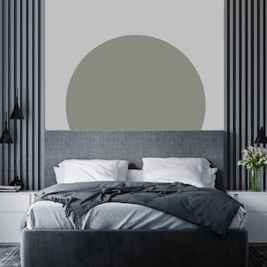 Sticker Mural Cercle Boho Autocollant Moderne pour Tête de Lit en Arc de Chambre à Coucher Ronde Grand Décor de Chambre en Forme de Point en Vinyle Style Scandinave de Couleur Claire image 8