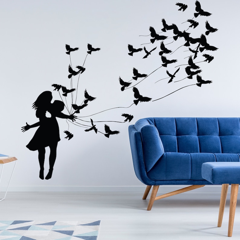 Banksy Wall Decal Banksy Wall Sticker Large Art Lovesick Etsy