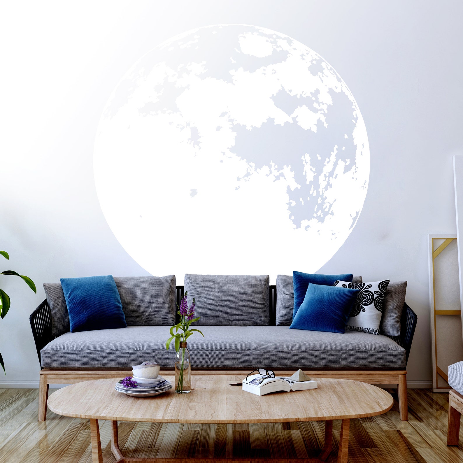 Glow in the Dark Moon Wall Sticker Glowing Ceiling Decal for Etsy