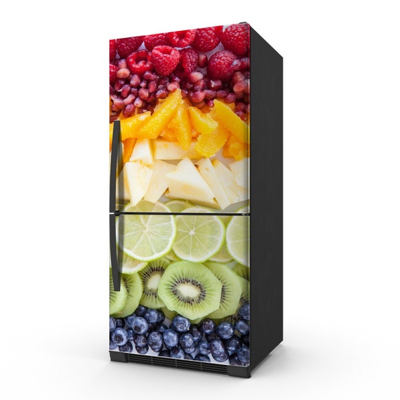 Fridge Door Wrap Vinyl Sticker Skin Decor Front Refrigerator Etsy