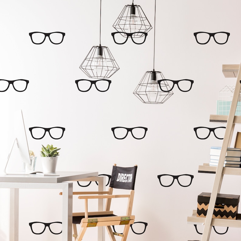 50x Glasses Wall Decals Decor Spectacles Sticker for Bedroom Etsy