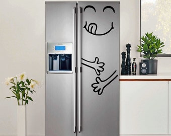 Kitchen Fridge Door Vinyl Cute Sticker - The Funny Die Cut Set Art Food Refrigerator Freezer Decal - Removable Label Skin Stick Peel Mural