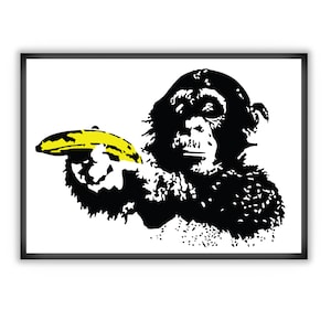Banksy Thinking Monkey Sticker Art Vinyl Street Dj Baksy - Etsy