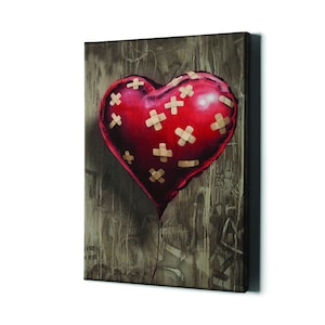 Banksy Heart Ballon Kunst Wand Leinwand Dekor Kunstwerk - Große Straße Graffiti Pop Canva Gemälde Druck - Coole Küche Zimmer Schlafzimmer Home Bansky