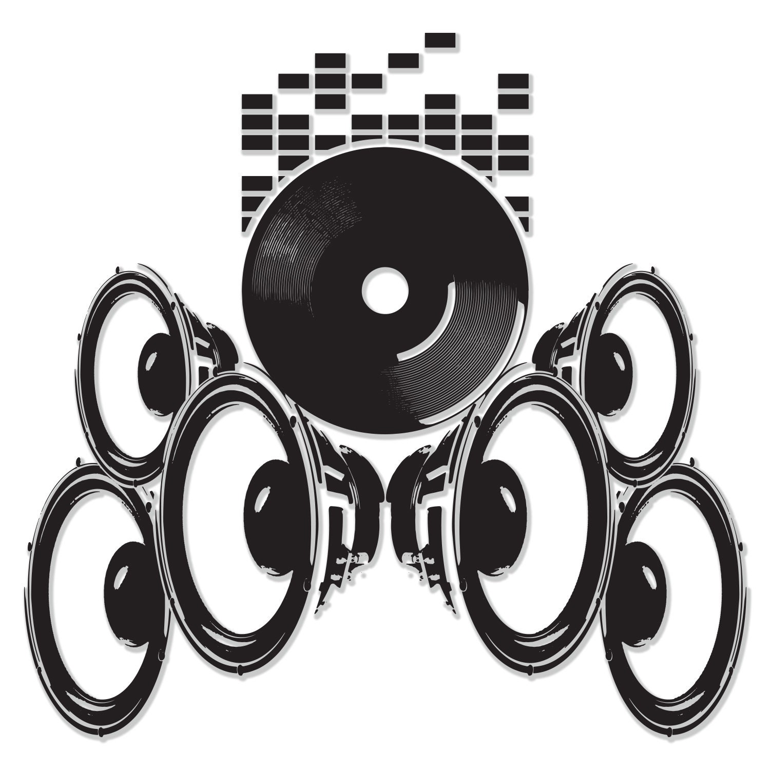 Music Speakers Wall Vinyl Sticker - Radio Art Waterproof Removable