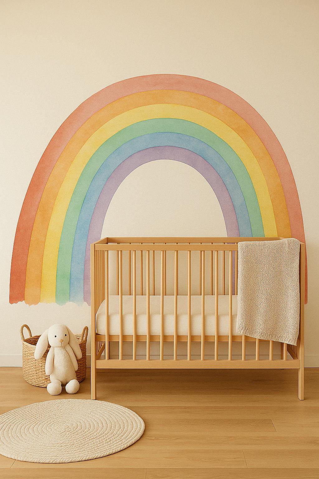 Pastel Rainbow Wall Decal | Watercolor Rainbow Nursery Decor ...