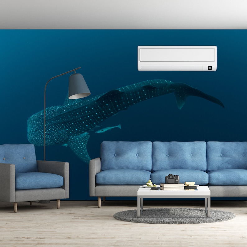 Underwater 3d Decor Wall Paper Removable Sticker Ocean Shark Wallpaper Art Decal Large Blue Water Photo Sea Boy Room Covering Mural
