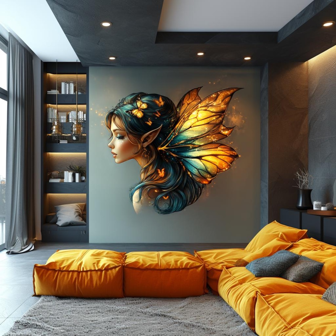 Magical Fairy Wall Decal | Glowing Butterfly Wings Sticker | Fantasy ...