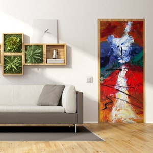 3D deuromslag sticker - abstract behang voordeur muurschildering muur sticker - verwijderbare peel Stick interieurbekleding wrap decor vinyl voor deuren