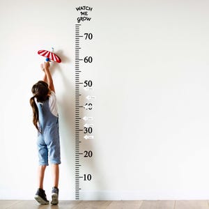 Zoll Wachstums-Chartlineal Vinyl Wandaufkleber - DIY Kind Größe 182 cm mit 27 weißen Pfeilaufklebern - Kinderzimmer Kinderzimmer Wachstums-Tracker