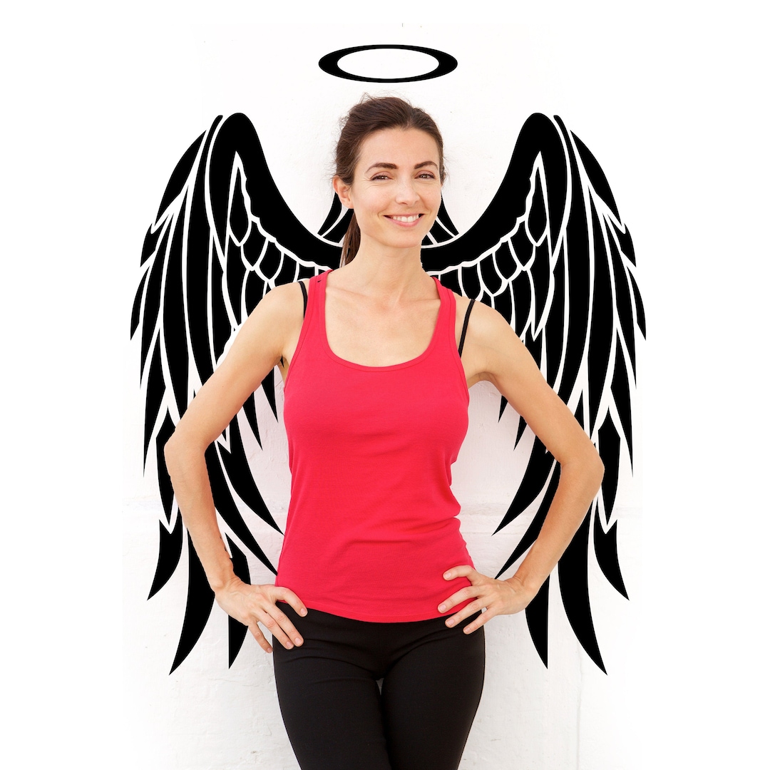 Angel Wings Wall Decor - Angels Wing Art Vinyl Decal - Large Feather ...