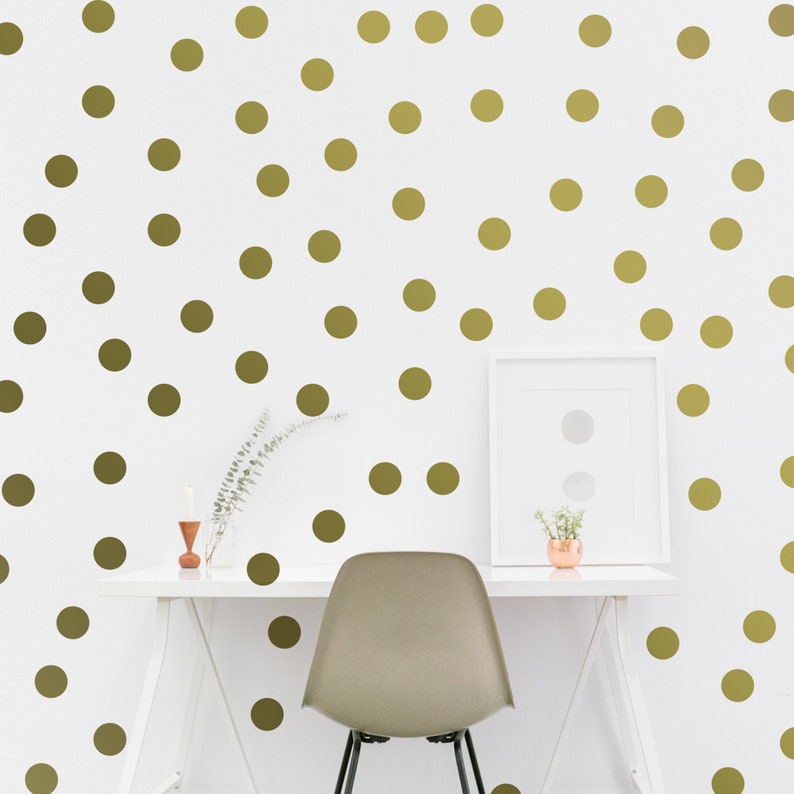 Circle Wall Stickers Gold 2 Inches Round Dot Labels Small Etsy