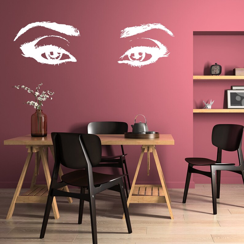 Woman Eye Vinyl Wall Sticker - Art Lash Face Girl Eyelash Decor Beauty ...