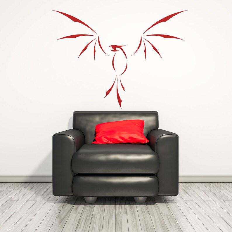 Phoenix Vinyl Sticker Wall Decal The Cool Art Bird Stickers Etsy