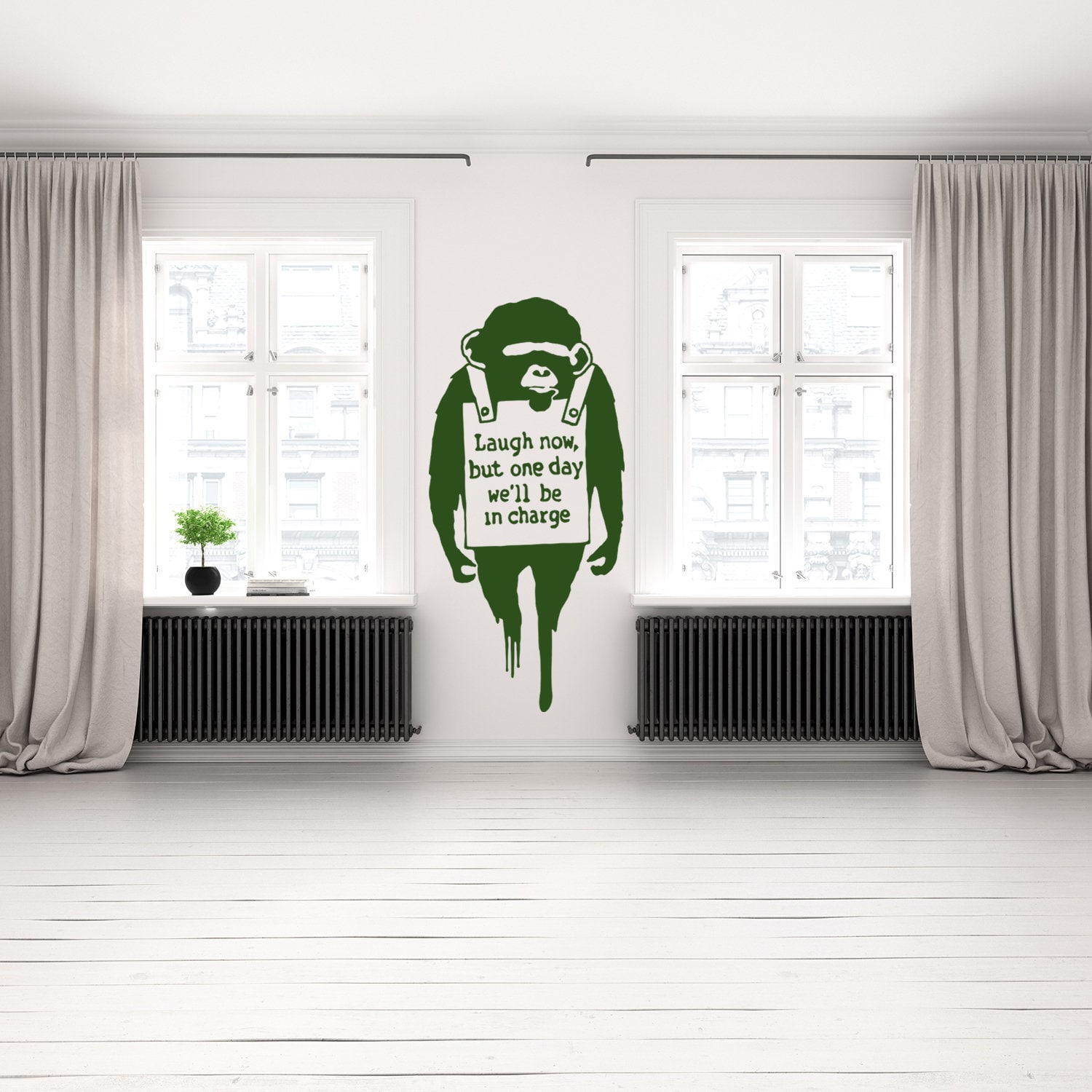 Banksy Monkey Wall Sticker - Art Vinyl Street Baksy Decal