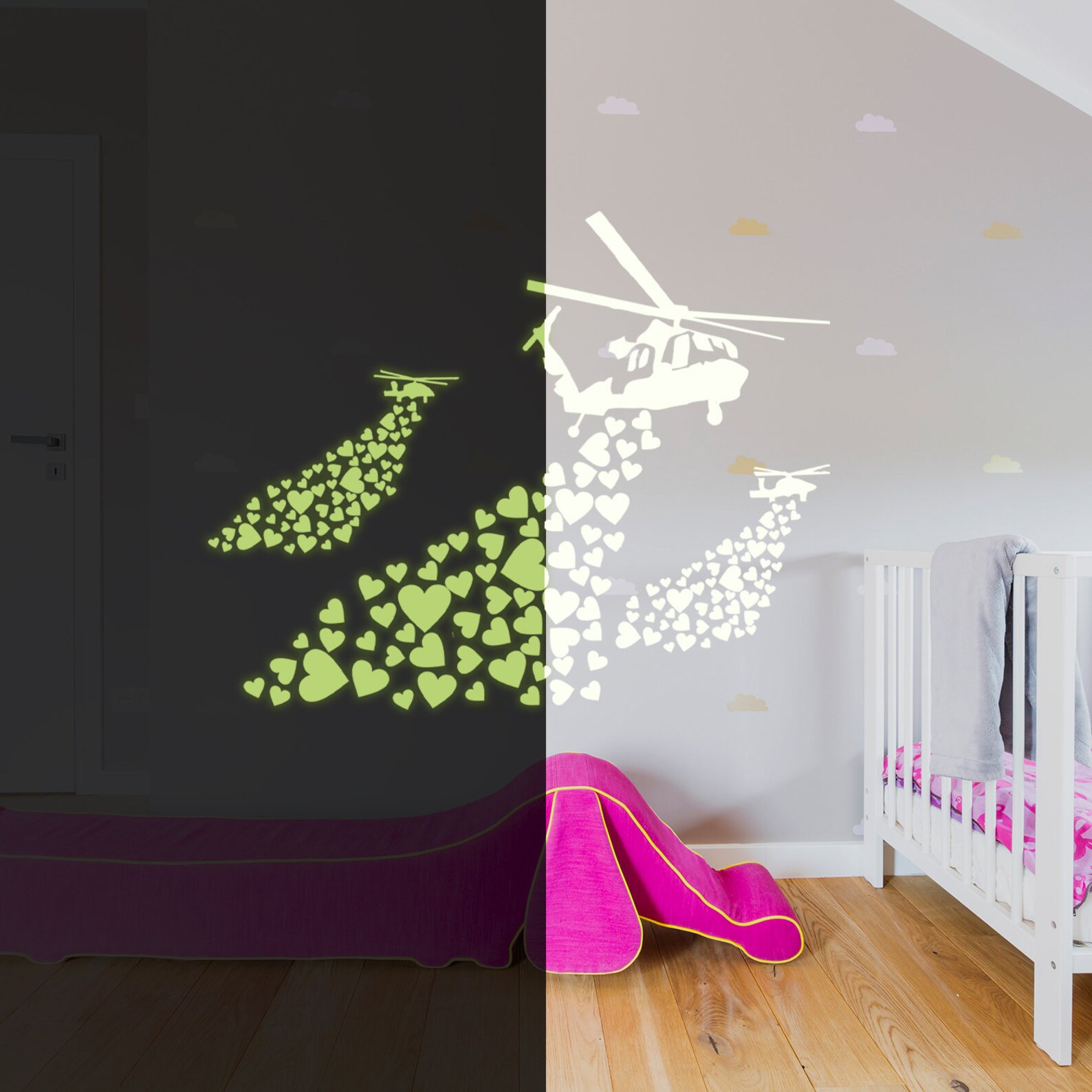 Glow In The Dark Wall Vinyl Sticker Art Luminescent Neon Etsy