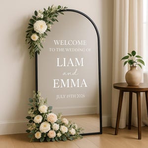 Personalised Wedding Mirror Decal | Custom Welcome Sign Sticker | Elegant Vinyl Decal Ceremony Reception | Wedding Welcome Mirror Stickers