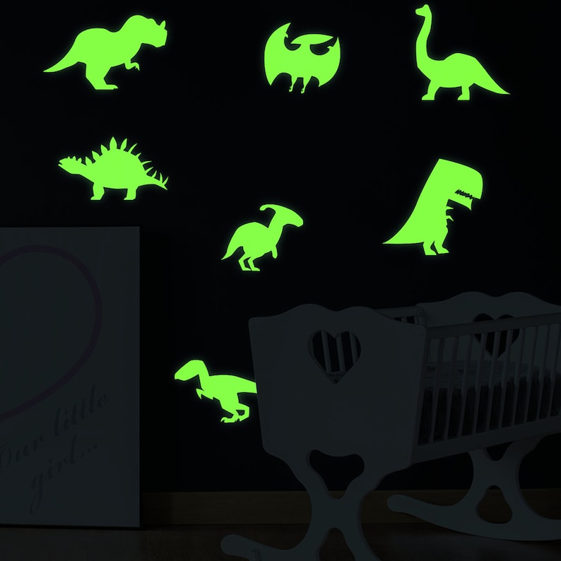 40x Glow in Dark Dinosaur Wall Room Decor Decal Dinosaurs Etsy