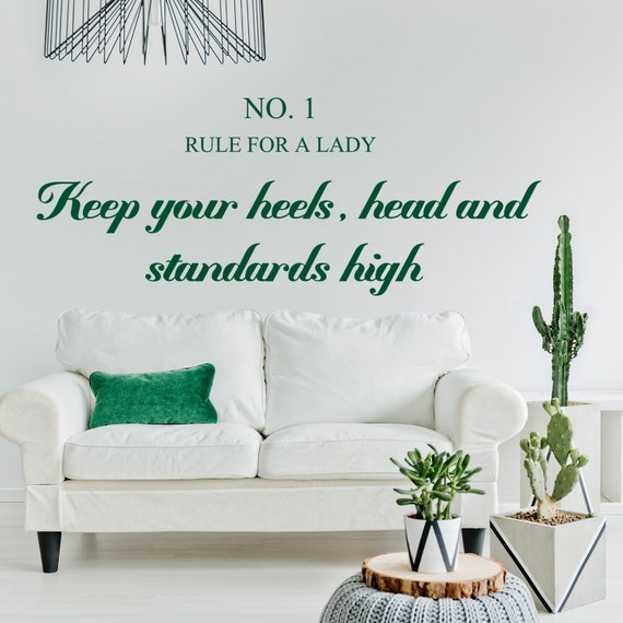 Rule For A Lady Wall Sticker True Teen Laptop Feminist Crazy Etsy