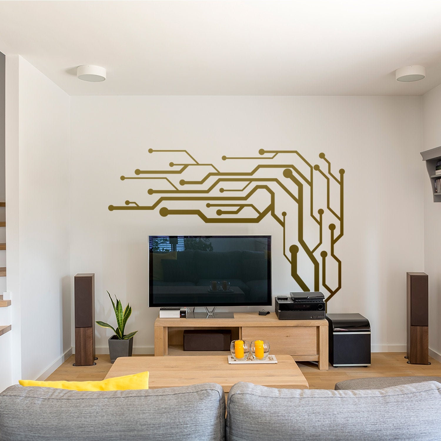 Strip Wall Stickers Living Room TV Back Drop DIY Art Wall Decor