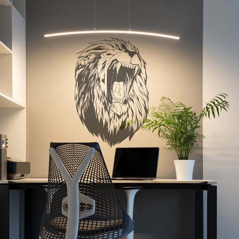 Lion Head Wall Vinyl Sticker Roar Animal King Face Window - Etsy