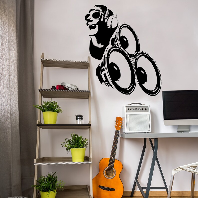 Music Speakers Wall Vinyl Sticker Radio Art Waterproof Etsy