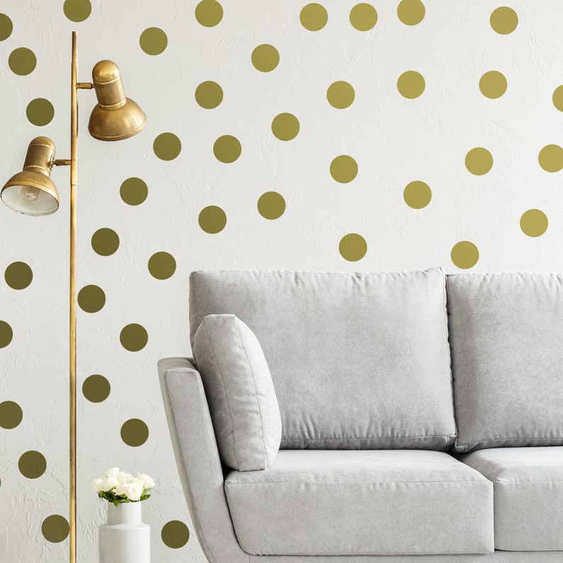 Circle Wall Stickers Gold 2 Inches Round Dot Labels Small Etsy