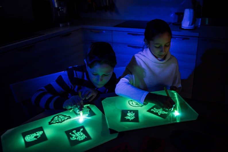 Light Drawing Board for Kids the Glow in Dark Neon Effect Etsy UK