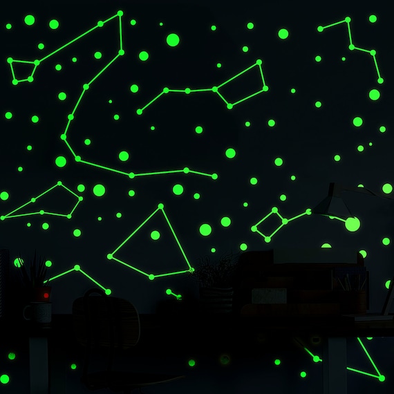 Romántico doce constelaciones luminosa brillante etiqueta de la pared decoración del hogar calcomanía 